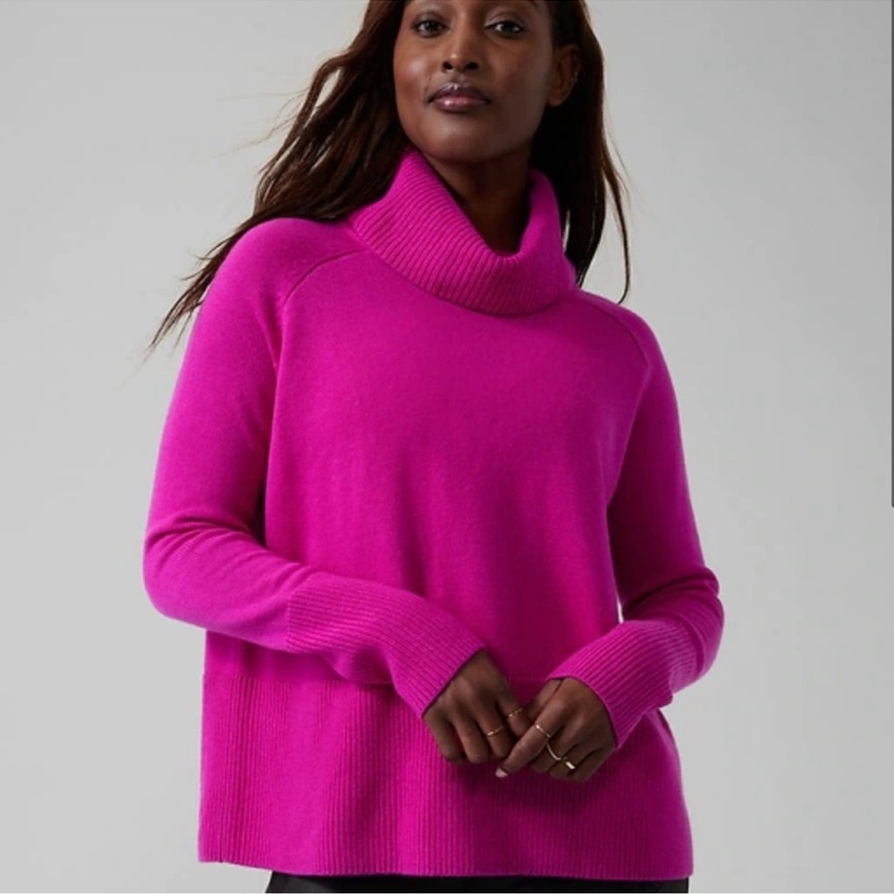 Athleta Pink Cowl Neck Sweater